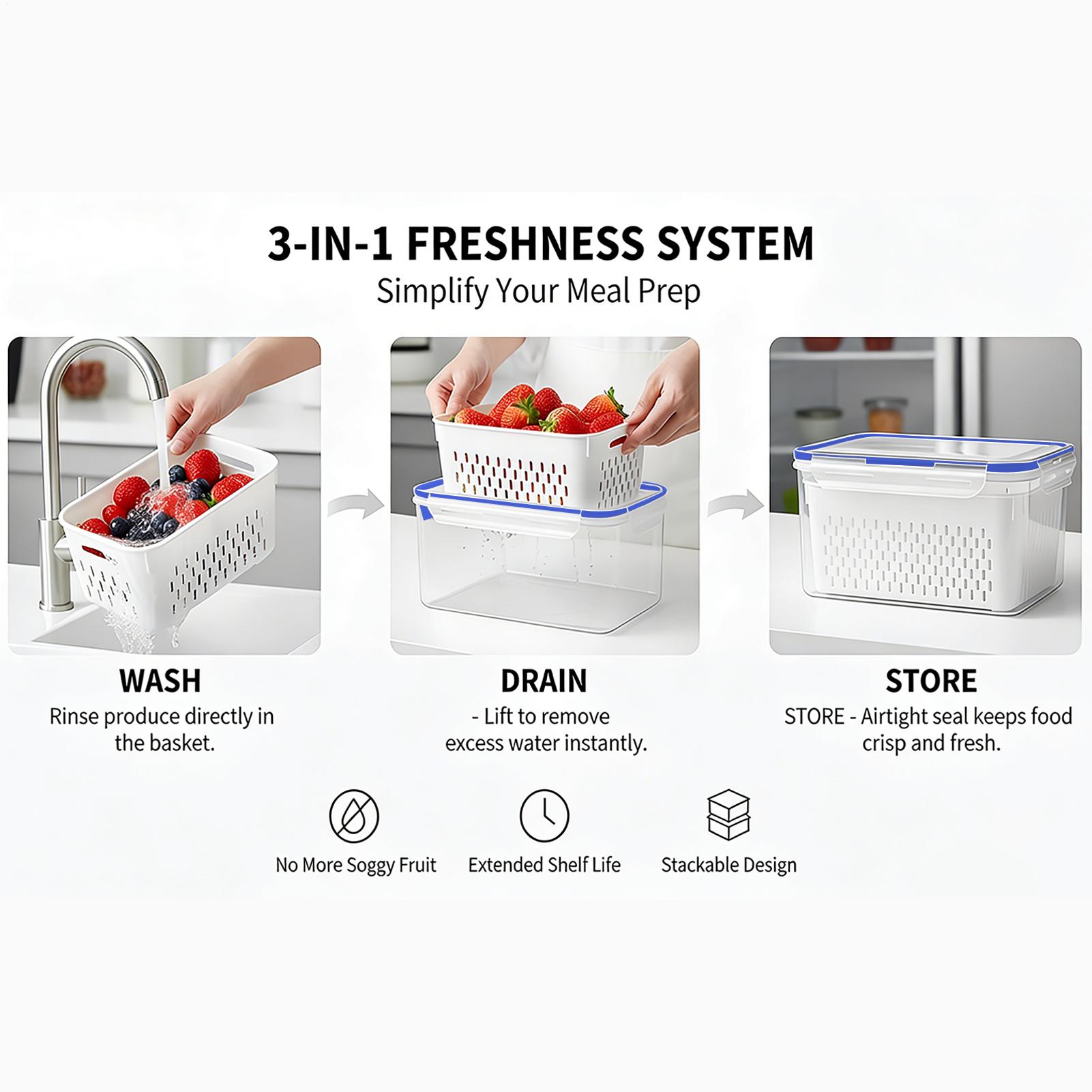 Food Storage Plastic - Pojemnik na żywność 4 w 1,