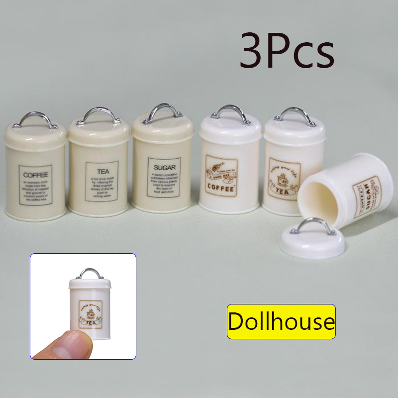 Food Storage Plastic - 3 szt. Miniaturowe puszki z jedzeniem/herbatą/kawą