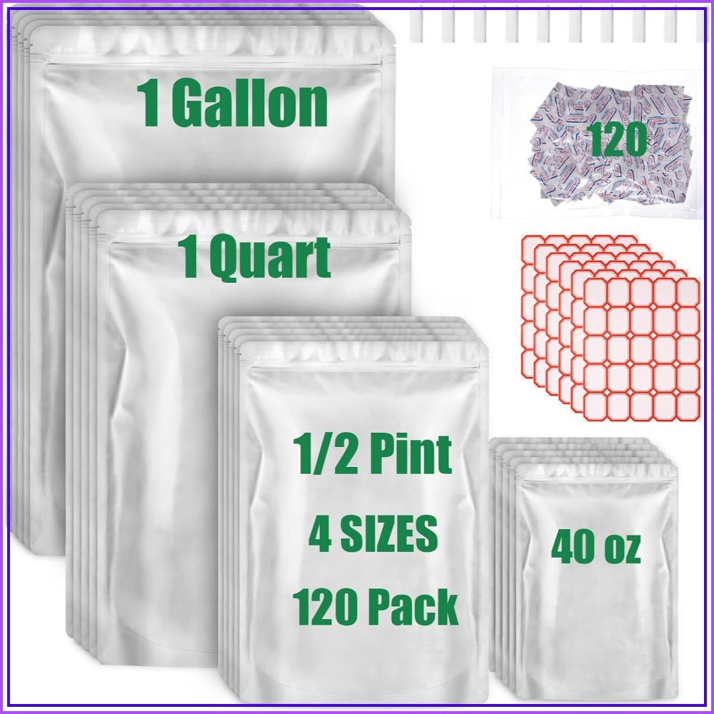 Food Storage Oxygen Absorbers - 120 torebek mylarowych do przechowywania żywności