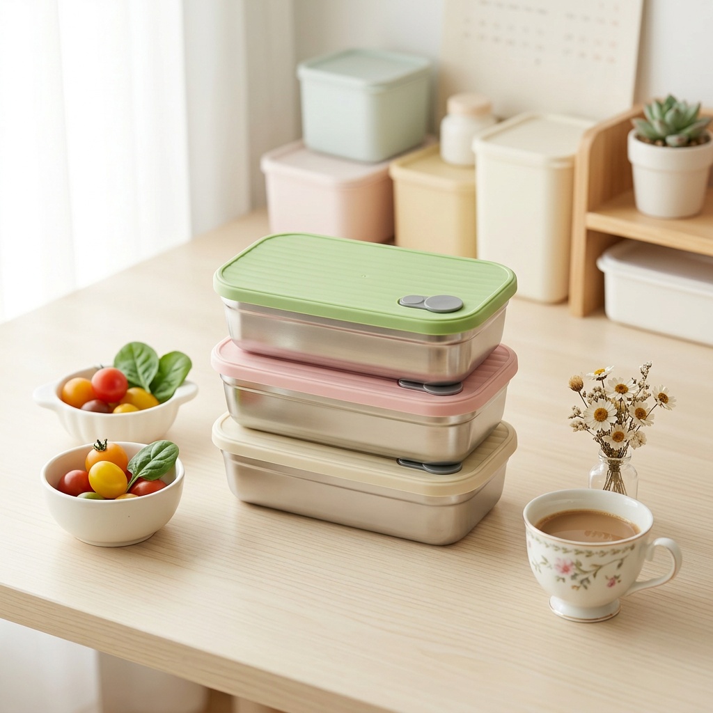 Food Storage Metal Box - Pojemnik na lunch ze stali nierdzewnej,