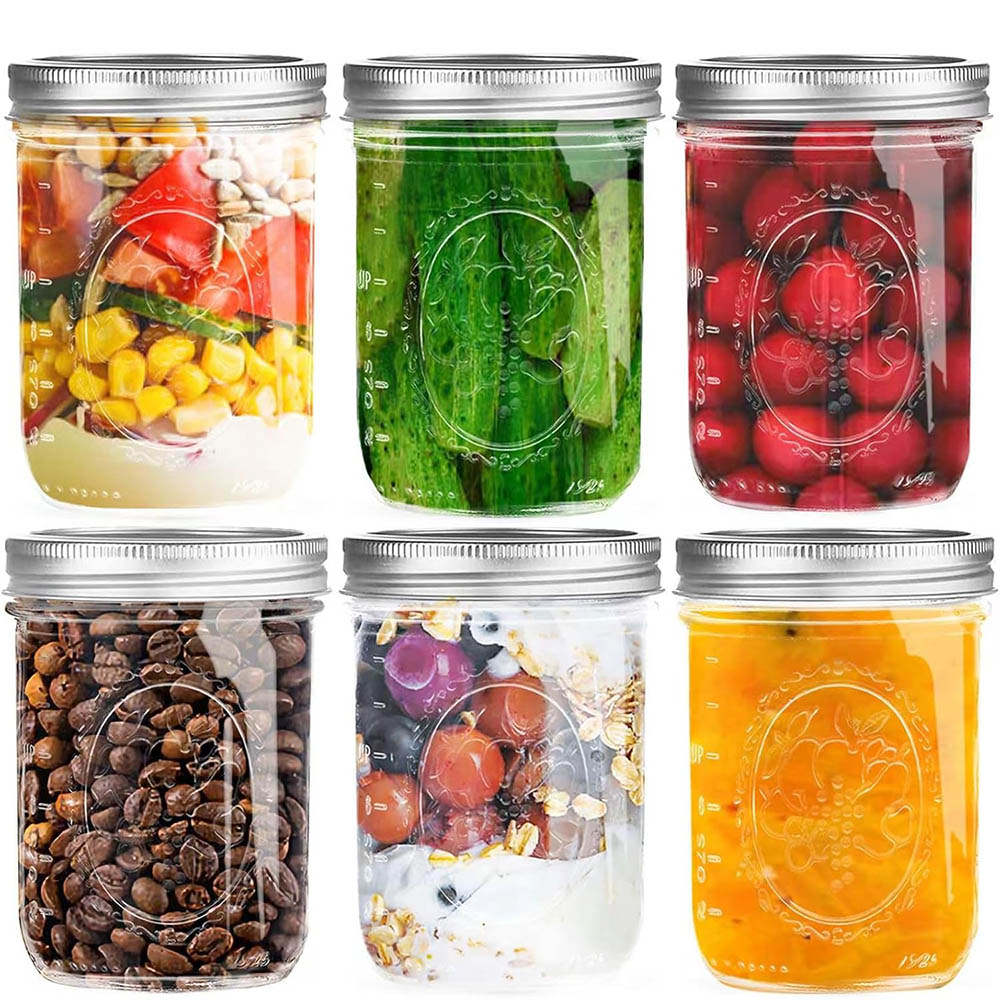 Food Storage With Lids - Słoiki Masona z szerokim otworem, 473
