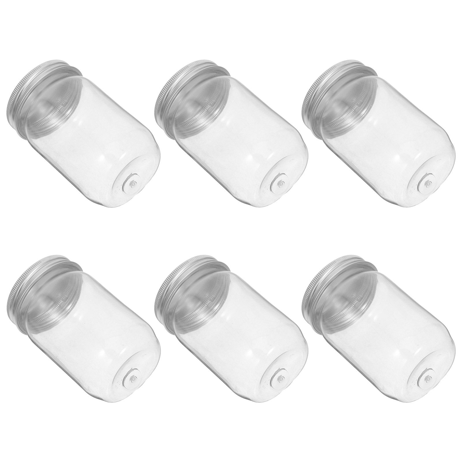 Food Storage Plastic - 6 szt. Przezroczystych plastikowych słoików typu