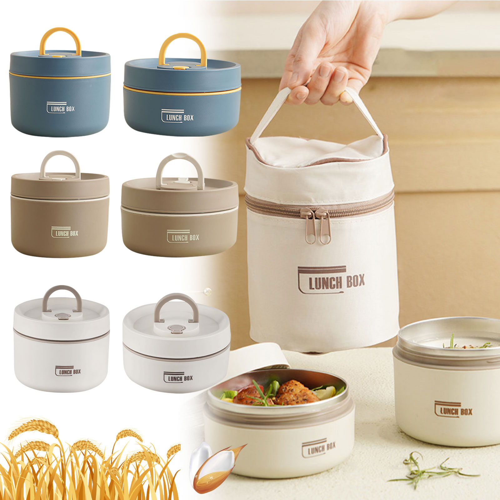 Food Storage Metal Box - Termiczny pojemnik na lunch ze stali