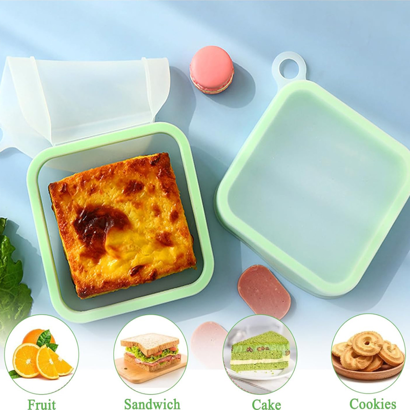 Food Storage Handling - Silikonowe pudełko na tosty kanapkowe Bento