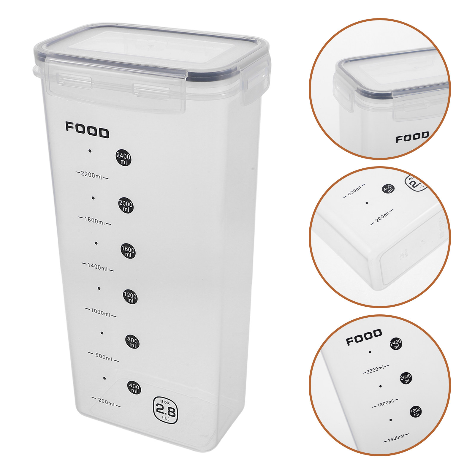 Food Storage Plastic Container - 2 sztuki przezroczystych pojemników na zboże,