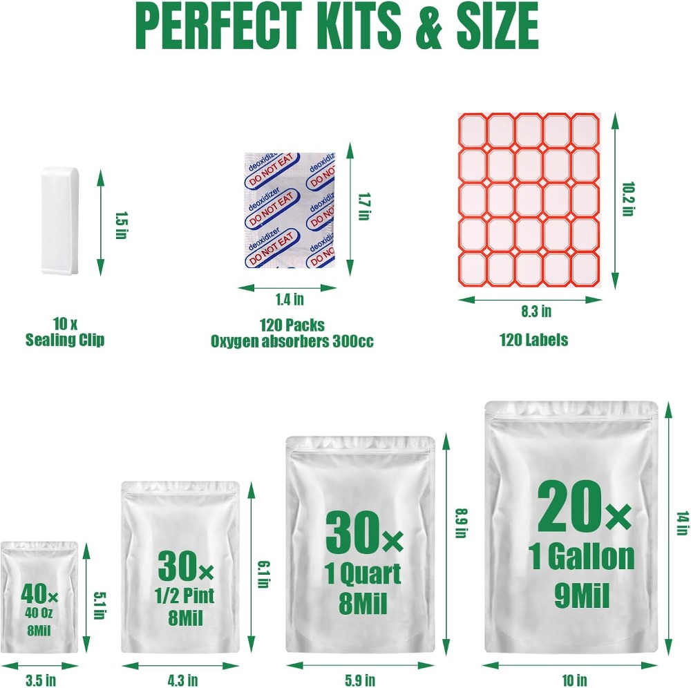 120 torebek mylarowych do prze – Food Storage Oxygen Absorbers recenzja i cena