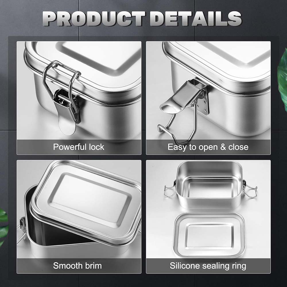 4 szt. Pudełko Bento ze stali  – Food Storage Metal Box recenzja i cena