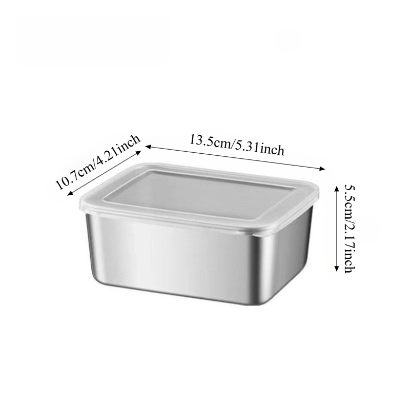 3/6 szt. Prostokątna pojemnik  – Food Storage Stainless Steel Containers recenzja i cena