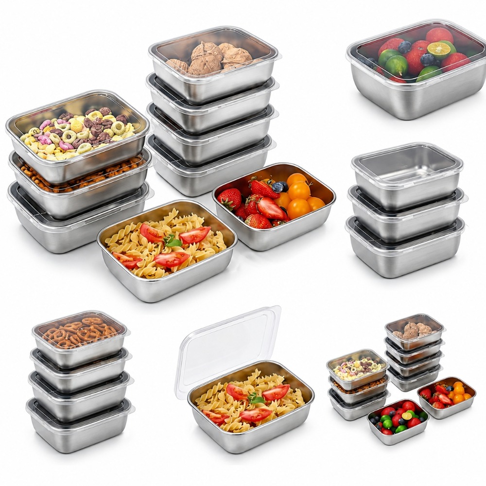 6 SZT. Pojemników na żywność z – Food Storage Stainless Steel Containers recenzja i cena