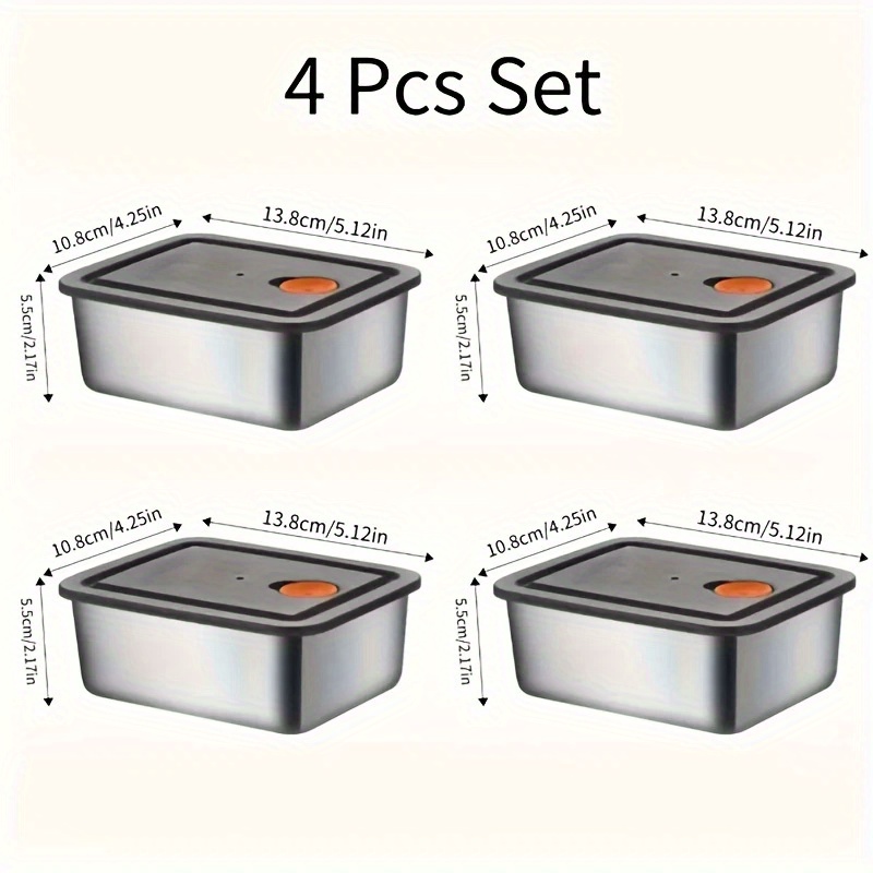 4-częściowy zestaw pojemników  – Food Storage Stainless Steel Containers recenzja i cena